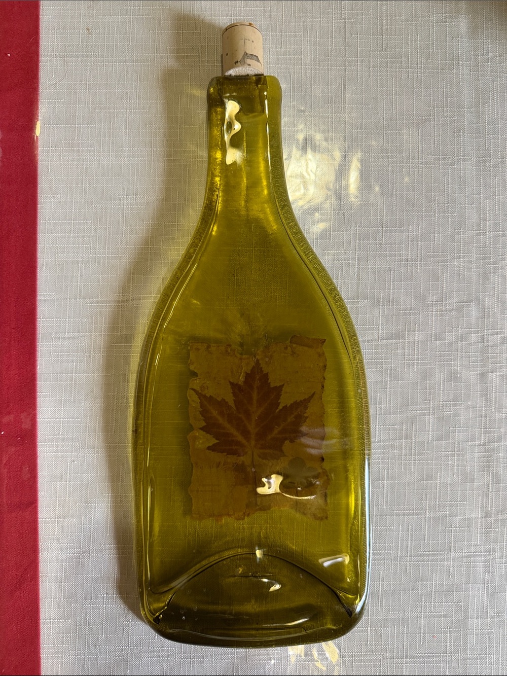 Olive Green Flat Glass Bottle Decor